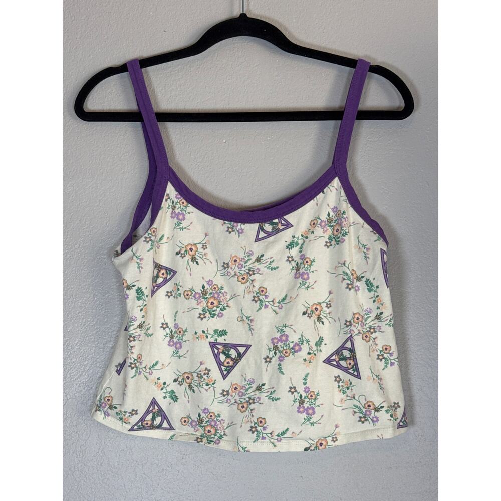 Harry Potter Deathly Hallows Floral Crop Cami Juniors Large Hot Topic Tank Top